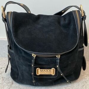 MAXX New York Signature Black Suede Bag